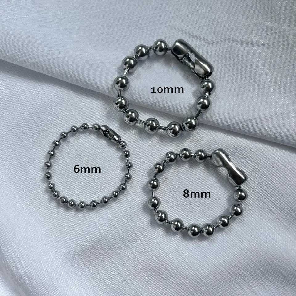 6mm 8mm 10mm Stainless Steel Bracelet For Men Women Beads Bracelet Grunge Chunky Ball Chain Bracelet Y2K Punk Style Jewelry W251206