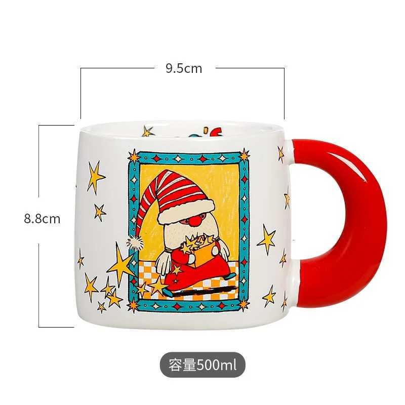 Santa Claus Snowman Ceramic Cup Large Capacity Breakfast Milk Mug Exquisite Afternoon Tea Flower Tea Coffee Cup Christmas Gifts M251206 - view 7