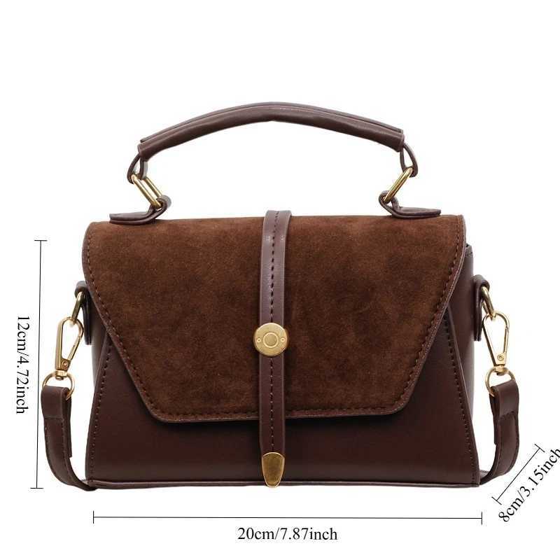 New Shoulder Bag PU Plus Deerskin Velvet Unique Material Design Matte Texture Handbag High-end Messenger Small Square BagT251205
