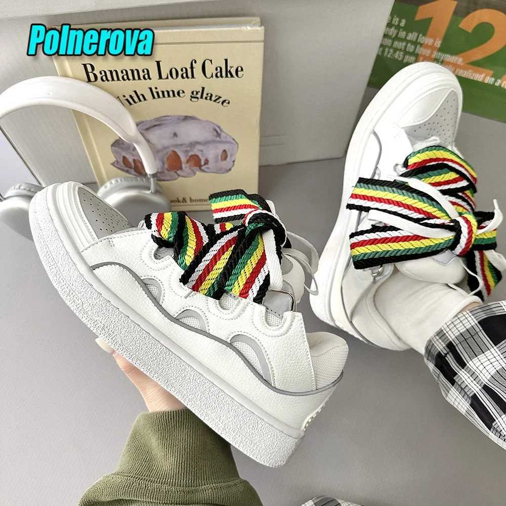 Black White Mixed Couple Casual Sneakers Novelly Reflective Thick Sole Lace-Up Walking Shoes Breathable Wen Men Shoes Y251206