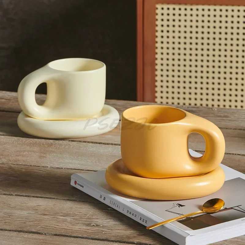 Household Fat Ceramic Mark Cup High Beauty Summer Large Capacity Student Cute Big Belly Cup M251206 - view 3