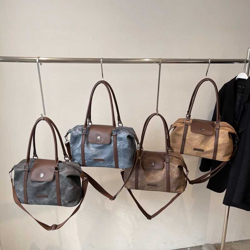 Large-Capacity Gradient Autumn and Winter Retro Tote Bag 2025 Versatile High-End Shoulder Bag Underarm Bag Crossbody Bag 1072QHXJ251206