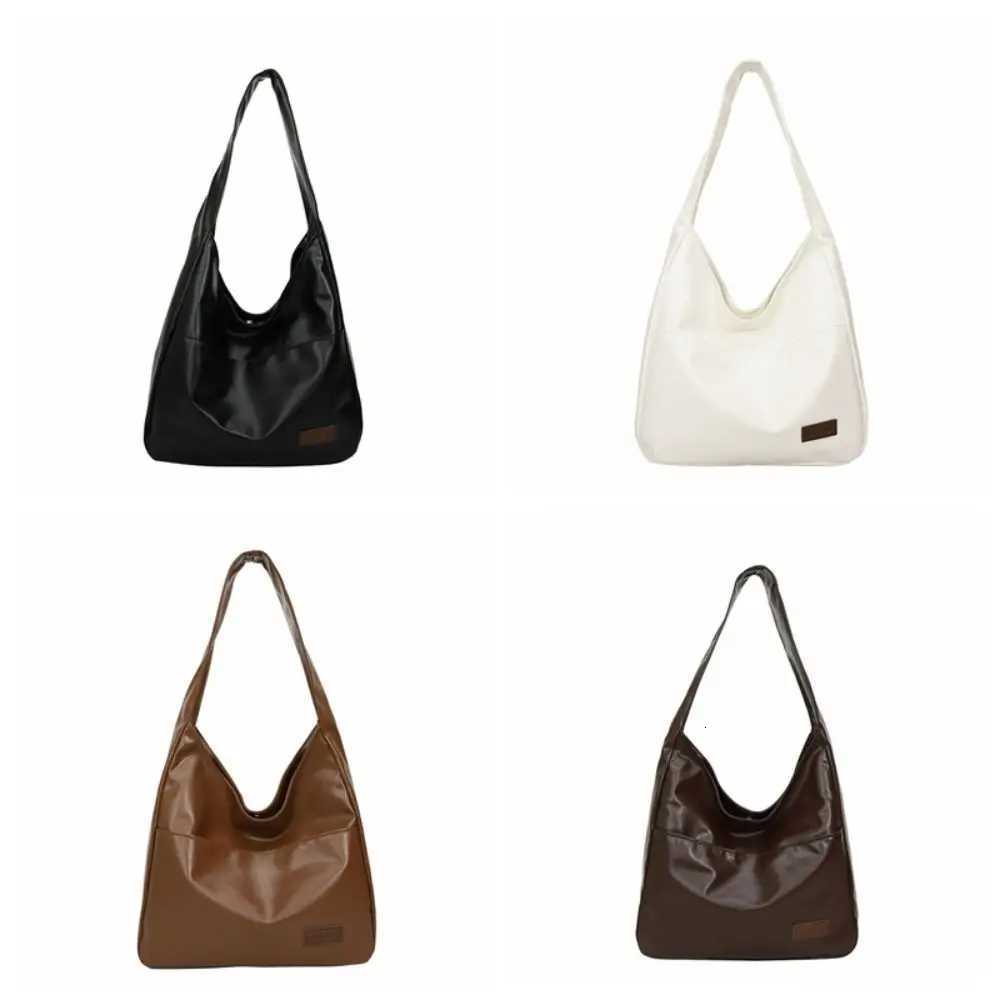 Leisure Vintage Single Shoulder Bag PU Leather Simple Minimalist Tote Bag Large Capacity Ladies Handbags CommuteT251205