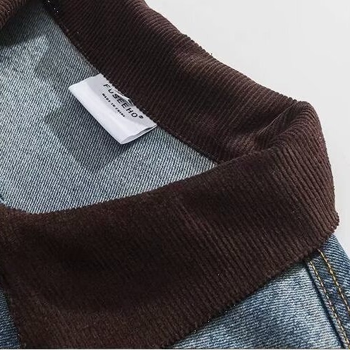 Designer Luxury Clothing Spring And Autumn New Men's Corduroy Denim Jacket With Turn-down Collar, American Retro Loose Fit Versatile Men's W