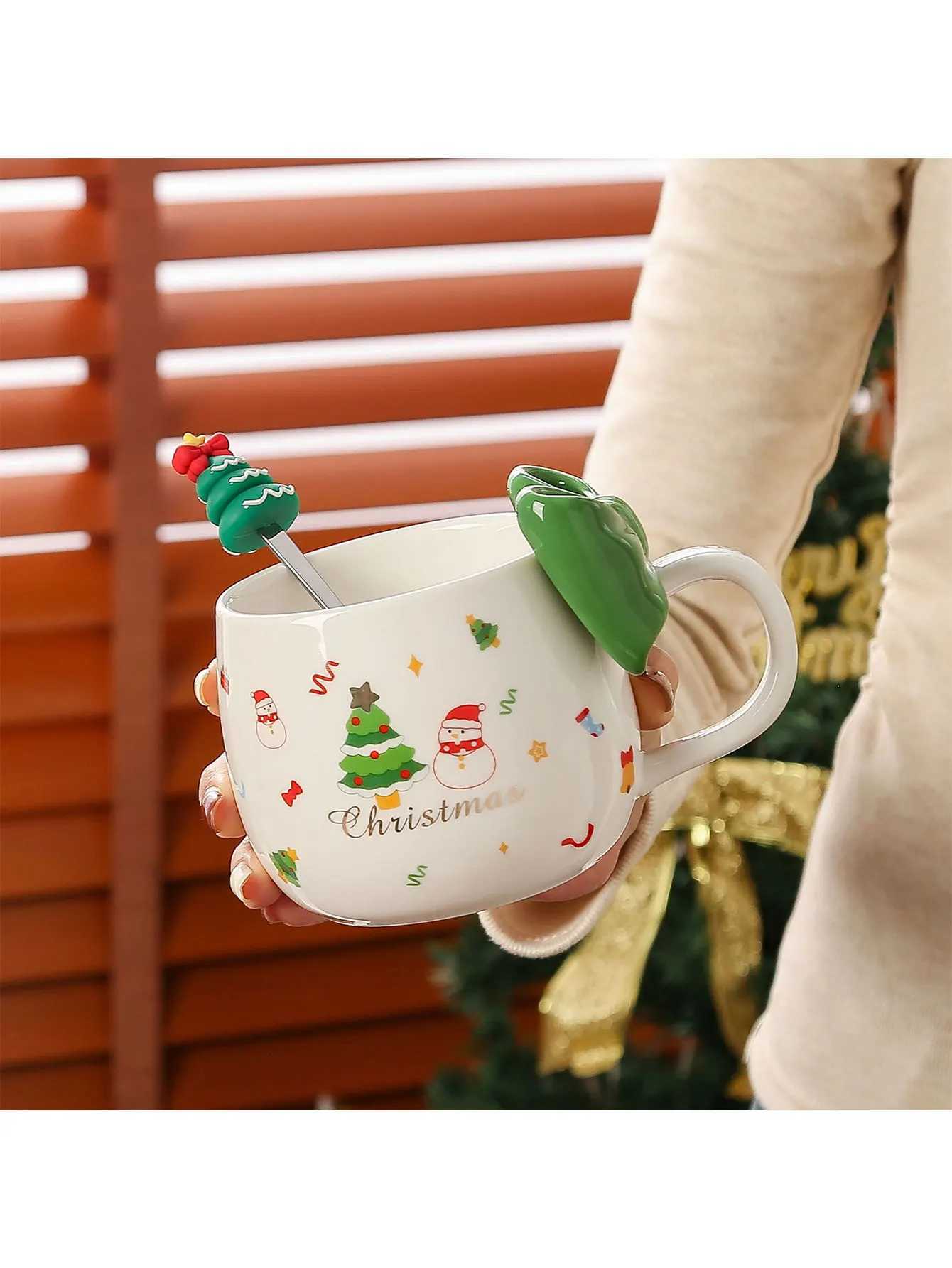 1pc Christmas Bow Mug Reusable Washable Coffee Milk Cup Suitable as Gifts for Christmas New Year Holiday Birthday Party M251206 - view 6