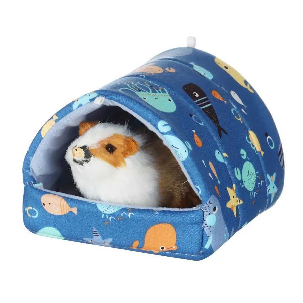 Soft Rabbit Colorful Squirrel Mini Cage Winter Hamster House Guinea Pig Nest Small Animal Sleeping Bed Warm Mat M251206