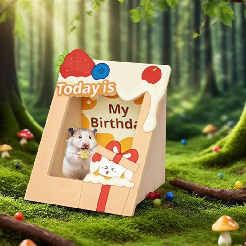 ABGR-Cozy Picture Frame Hamster House Hideout Wooden Small Pet Habitat For Hedgehog Guinea Pigs Ferrets M251206