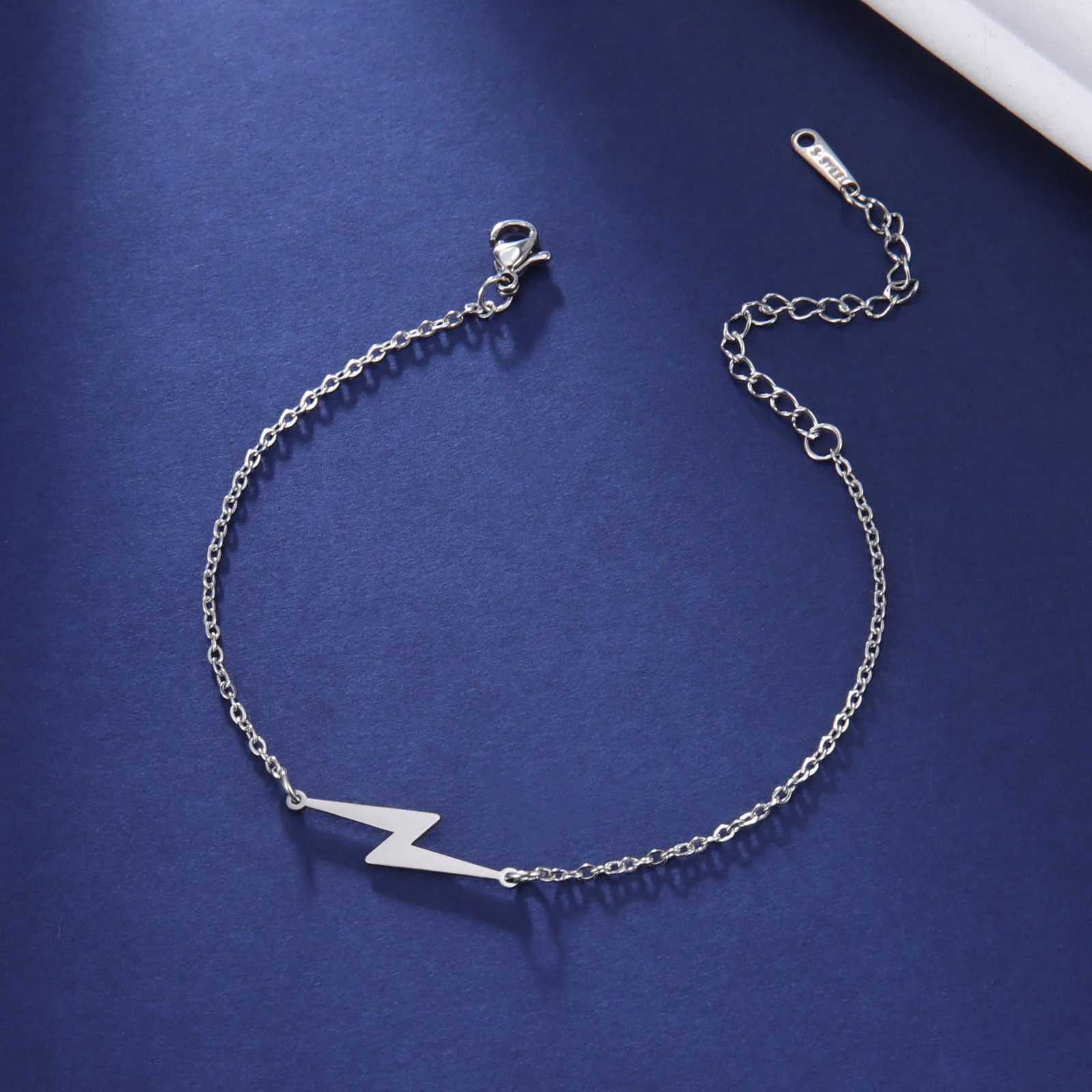 Amaxer Stainless Steel Bracelet For Women Silver Color Lightning Pulseira Feminina Lovers Engagement Jewelry W251206