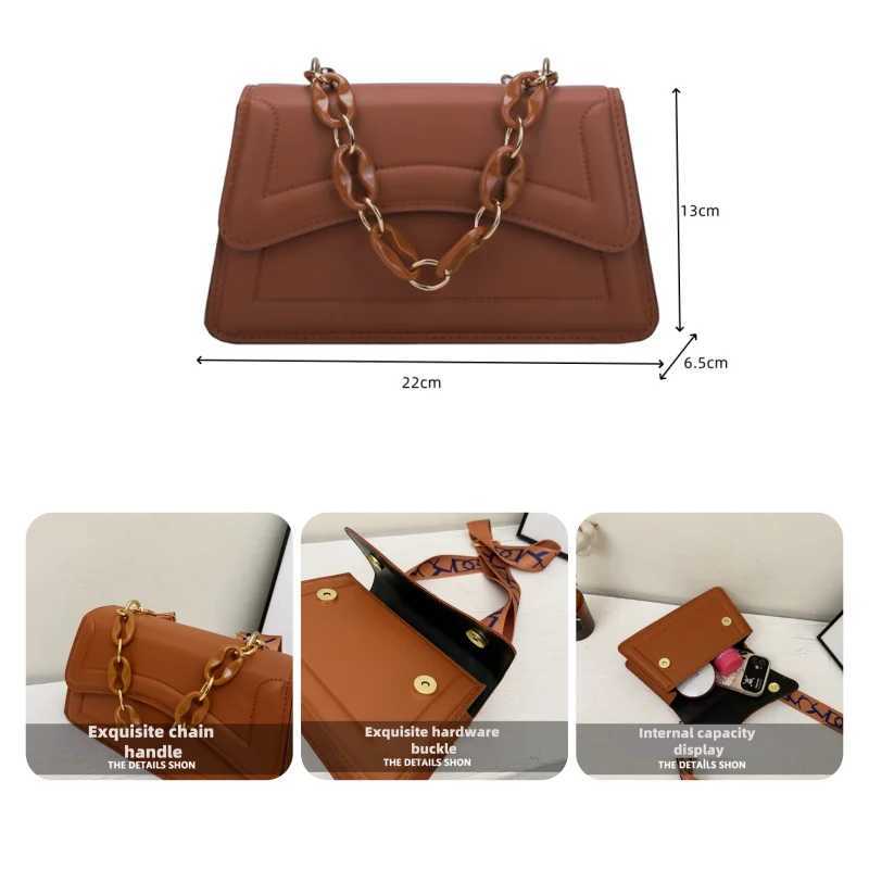 New fashionablesimple and personalized acrylic chain hand-held small square bagwomens beautiful shoulder bag crossbody bagT251206