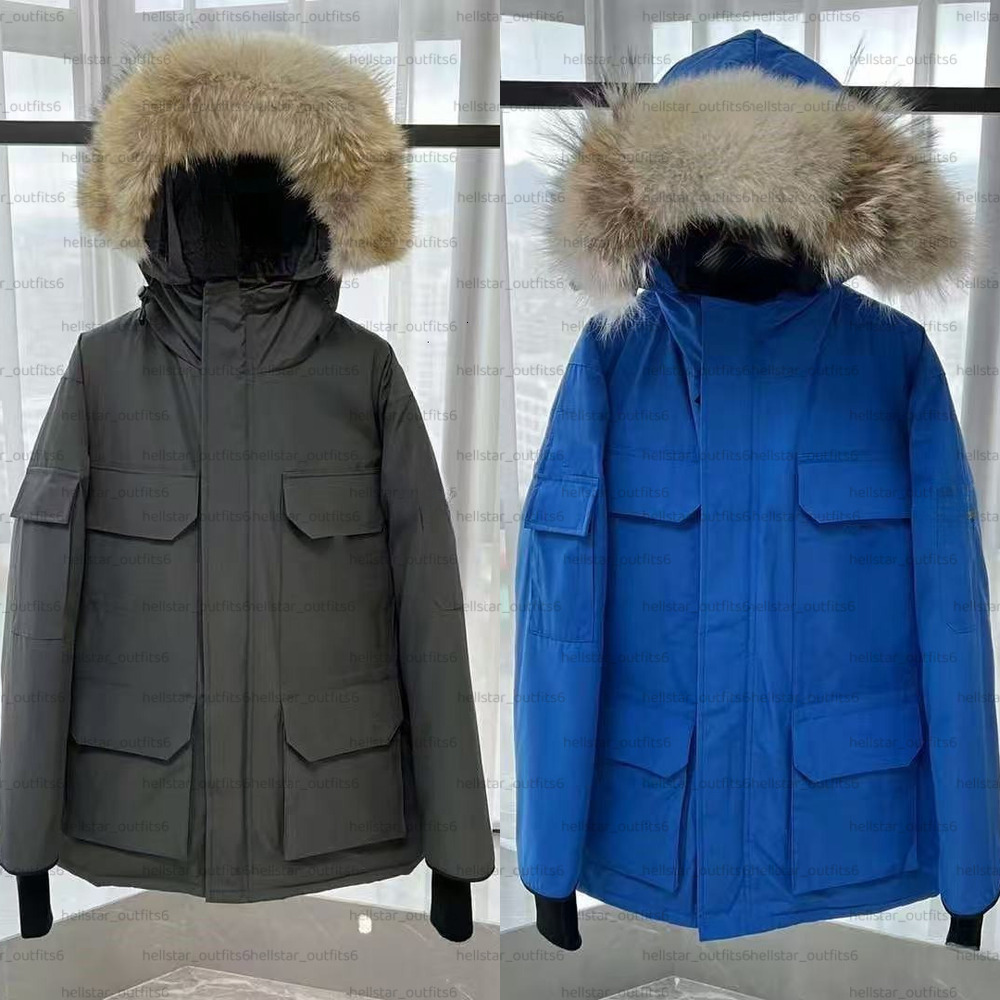 Designer High Quality Canadian Men Down Jacket Coat Real Big Wolf Fur Women WyndhamOvercoat Clothing Fashion coat Winter Jacket huik