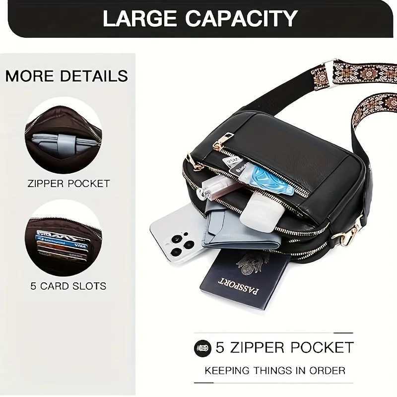 Stylish Large Capacity PU Square Crossbody Bag Multi-Functional Casual Shoulder Bag for Womens Travel Shopping Styling OutfitsT251206