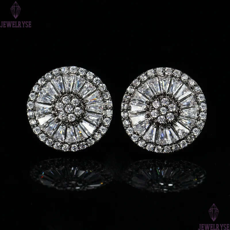 Fashion Multicolor AAA Cubic Zirconia Stud earring designer woman Circle Copper Jewelry White Black Red Silver Rose Gold Plated Gemstone earrings for 