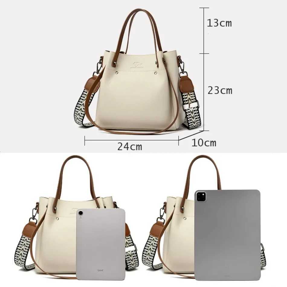 Genuine High Quality Leather Shoulder Crossbody Bags for Women Luxury Handbags Women Bag Large Capacity Soft Tote Messenger BagT251205
