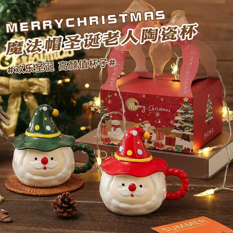 Cartoon Christmas MUg with Lid Spoon DIY Ceramic Cup Large Capacity Gift M251206 - view 4