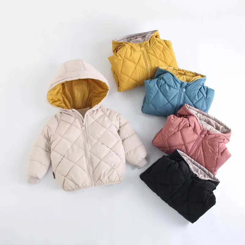 Casual Baby Girls Winter Clothes Kids Light Down Coats with Hoodie Spring Girl Jacket Toddler Children Clothing for Boys CoatW251206