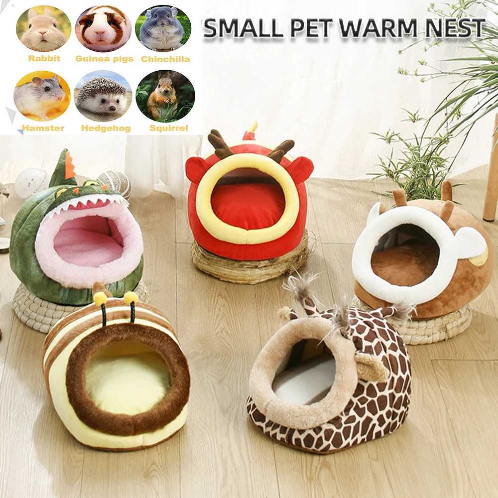 Cartoon modeling Rabbit Squirrel Mini nest Removable washable Small Animal Mice Rat Pet Sleeping Bed Hamster House Warm Soft Mat M251206