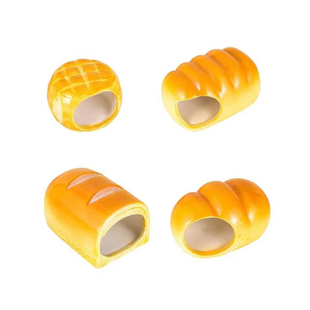 Hamster Landscaping Supplies Ceramic Hamster Nest Cooling Cute Pet Small House Bread Shaped Creative Hamster Bed Golden Bear M251206