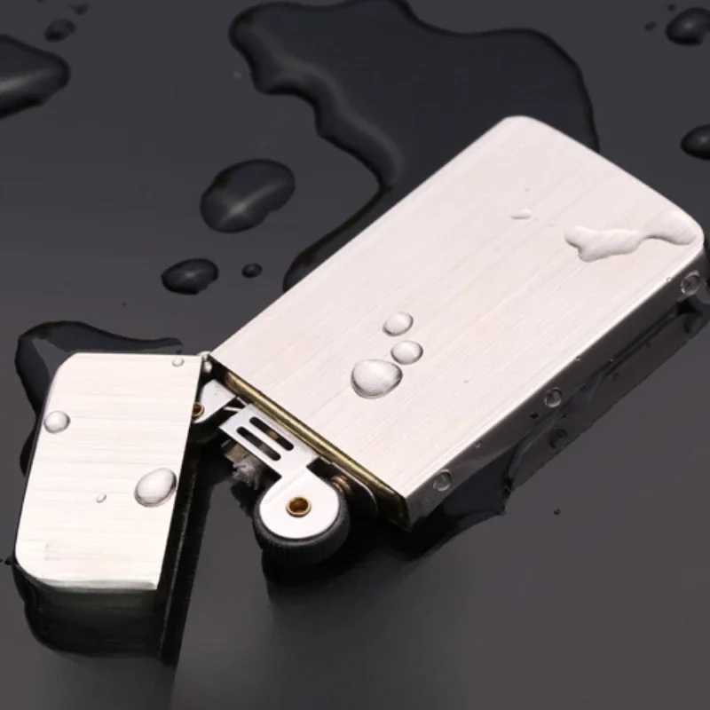 Genuine Kerosene Grinding Wheel Lighter Brass tra-thin Elegant Gift for Boyfriend Birthday Gift Personali H251206