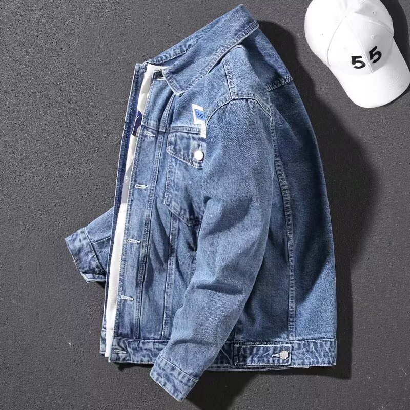 Designer Luxury Clothing High Street American Classic Versatile Fashion Trend Pure White Denim Jacket Men Loose Korean Version Jacket Denim Clothing T