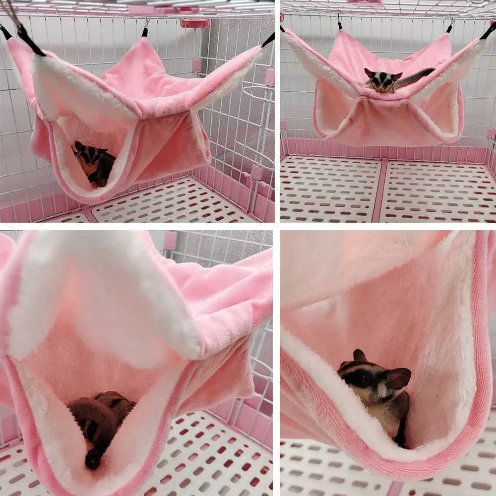 New Colorful Comfortable Winter Double-layer Thicken Hamster Hammock Guinea Pig Nest Warm Cage House Small Animal Sleeping Bag M251206
