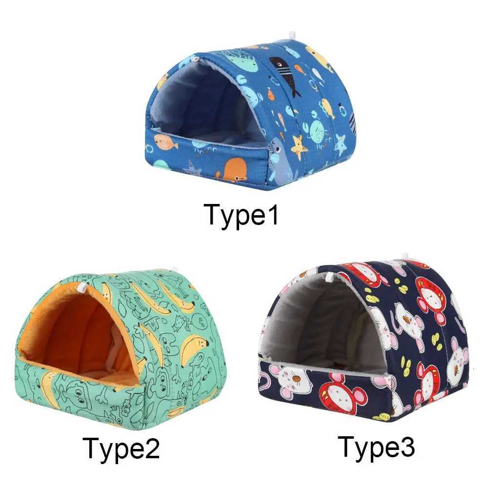 Soft Rabbit Colorful Squirrel Mini Cage Winter Hamster House Guinea Pig Nest Small Animal Sleeping Bed Warm Mat M251206