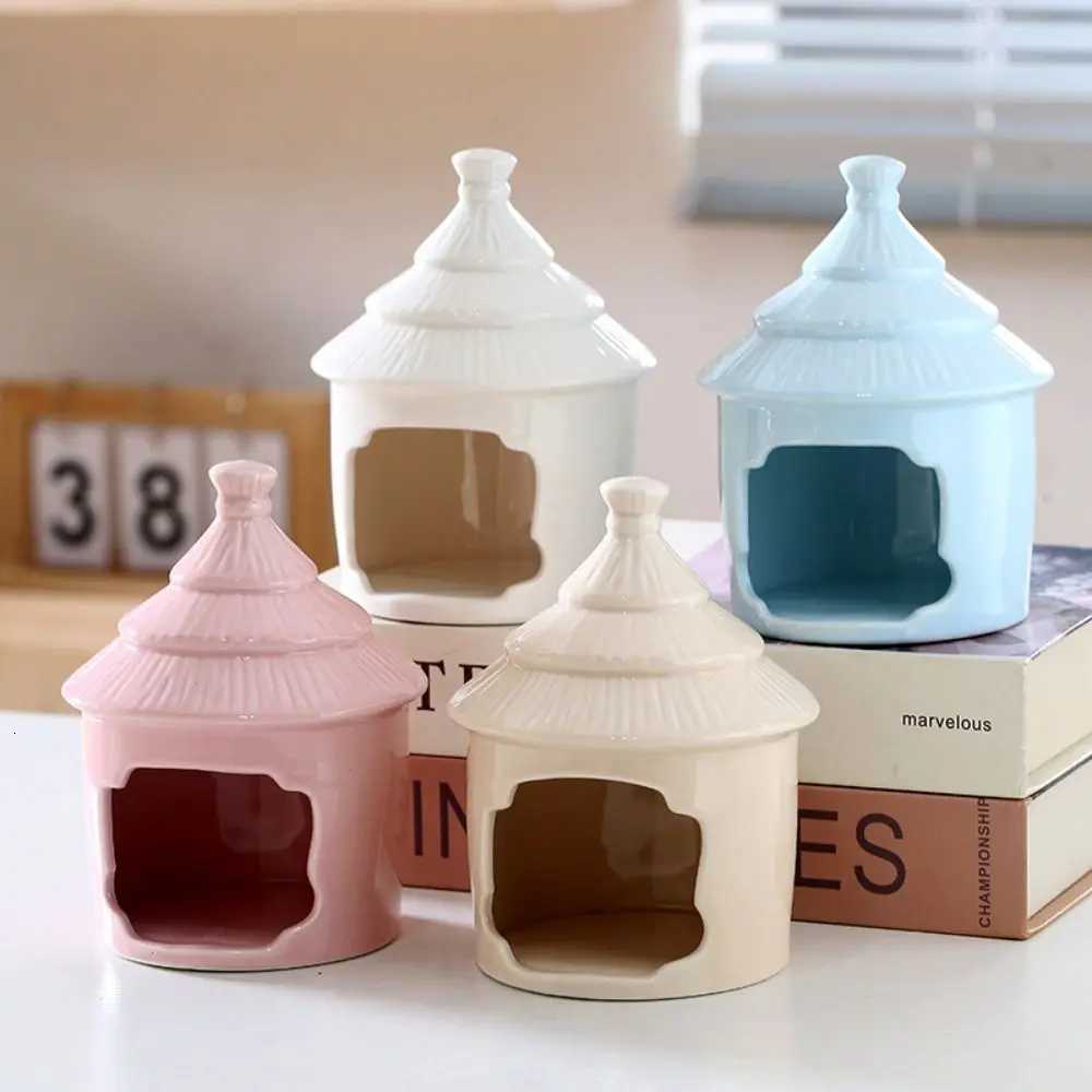 Pet Supplies Ceramic Hamster Nest Cute Cooling Pet Hiding House Creative Cartoon Hamster Bed Golden Bear M251206