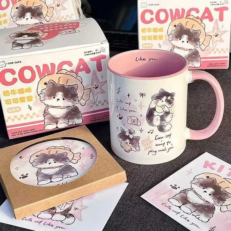 Cartoon Cat Ceramic Mug Water Cup Milk Breakfast Cup Coffee Cup Best Friend Couple Girlfriend Birthday Gift M251206 - view 7