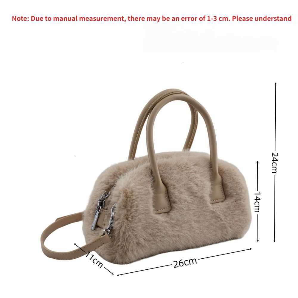 Winter Faux Fur Womens Box Small Tote Crossbody Bags Luxury Design Soft Plush Female Handle Shoulder Bag Furry Fluffy HandbagsT251205