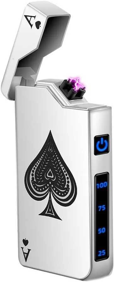 2025 Metal Type-c Charging Double Fire Arc Pse Electronic Lighter Power Display High Value Gift Cigarette Accessories H251206