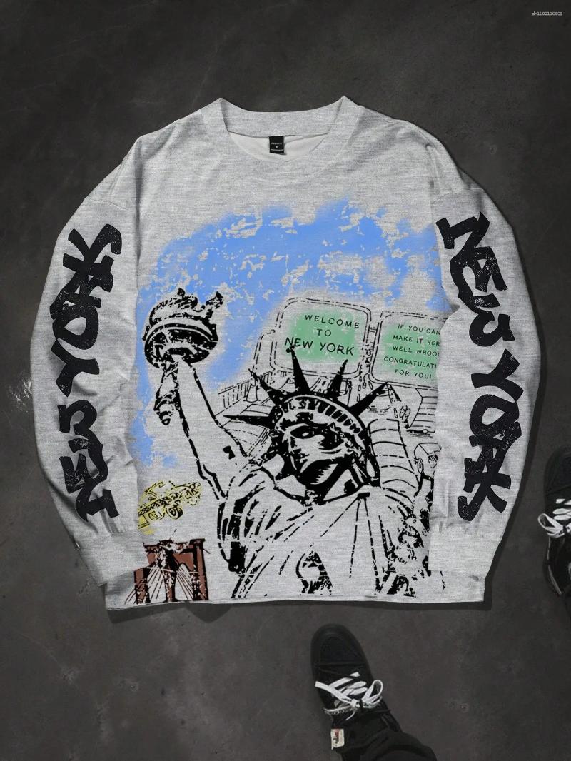Men's Hoodies The Round-neck Sweatshirt For Spring And Autumn 2025 Is Casual Fashionable Comfortable With 3D Pattern Printing