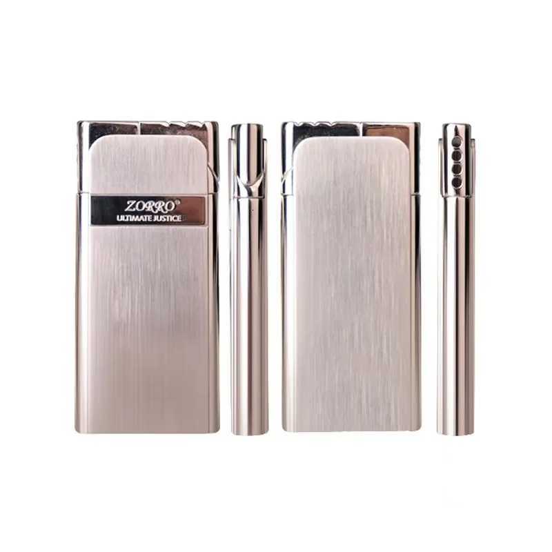tra-thin Gas Lighter Portable Metal Texture Retro Creative Lighter Cigarette Accessories H251206