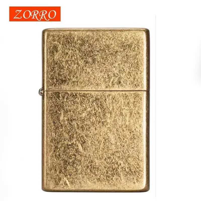 Kerosene Lighter Retro Creative e Copper Shell Windproof Brass Cigarette Gasoline Engine Smoking Gift Box H251206
