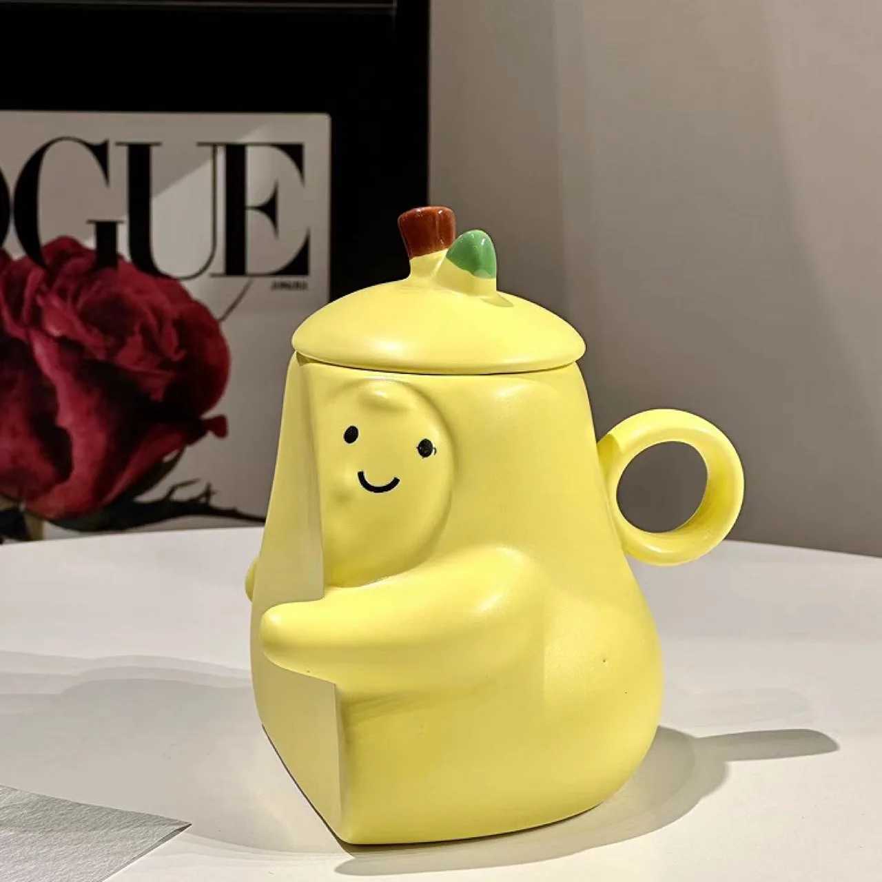 Pear Shape Couples Ceramic Mugs Never To Be Separated Hugging Pear Coffee Mugs Heat-resisting Water Cup Valentines Day Gifts M251206 - view 4
