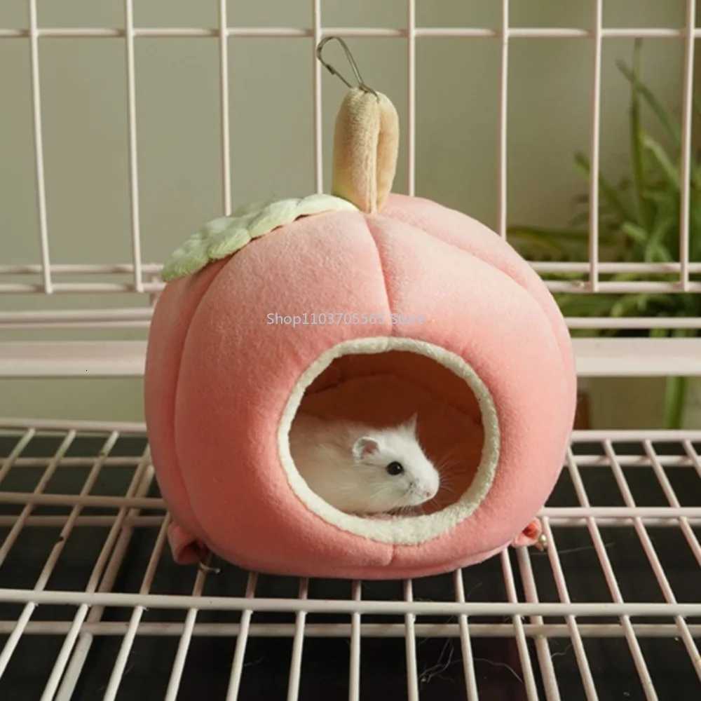 New Hamster Hideout House Cage Apple Shaped Rat Hammock Toy Nest Small Animal Hammock Bedding Winter Warm Cage Small Pet Items M251206