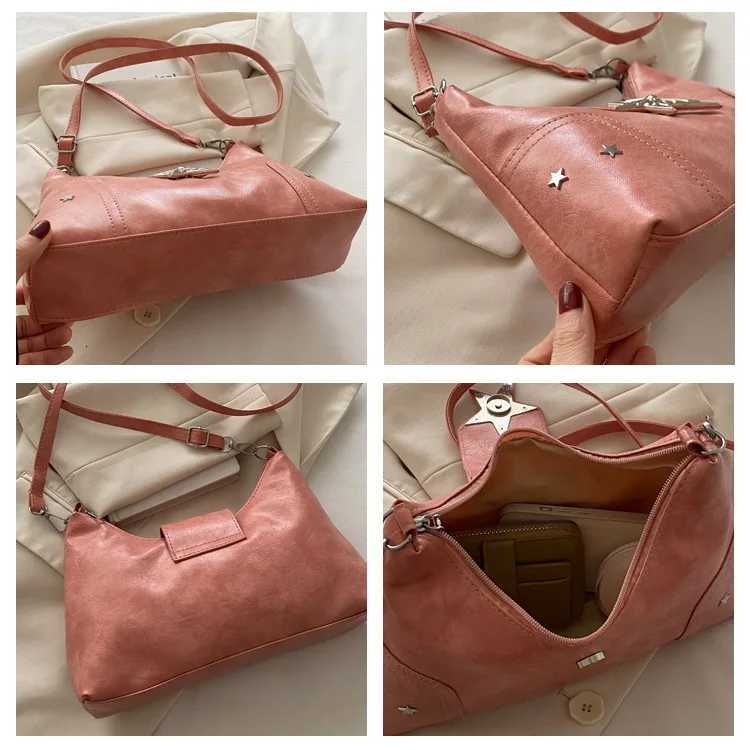 Punk Style Star Design Women Hobos Shoulder Bags Casual Y2k Cool Hot Girls Pu Crossbody Bag Commuter Female Phone Handbags PurseT251206