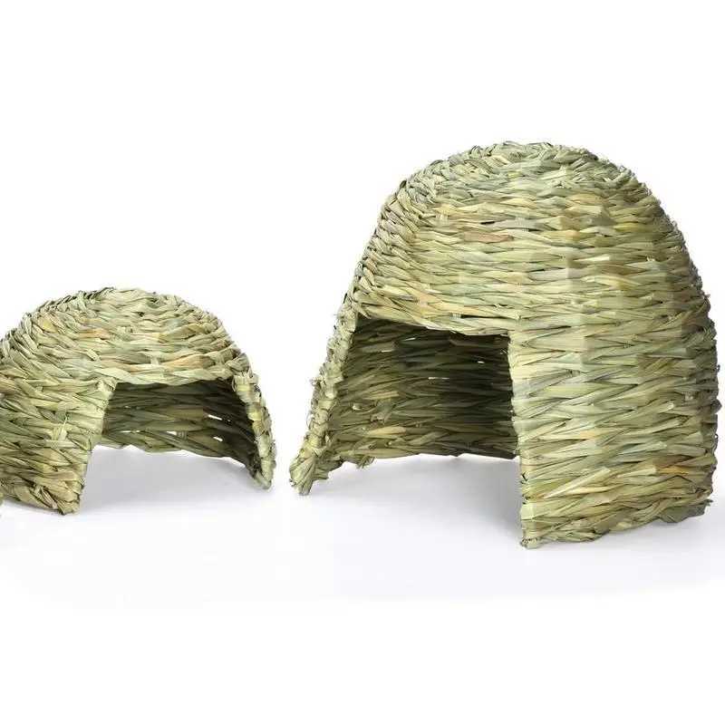 Grass House For Rabbits Folding Beds Guinea Pig Hideouts Small Animal Play Hideaway Bed Habitat Decor Hay Bed Playhouse For M251206