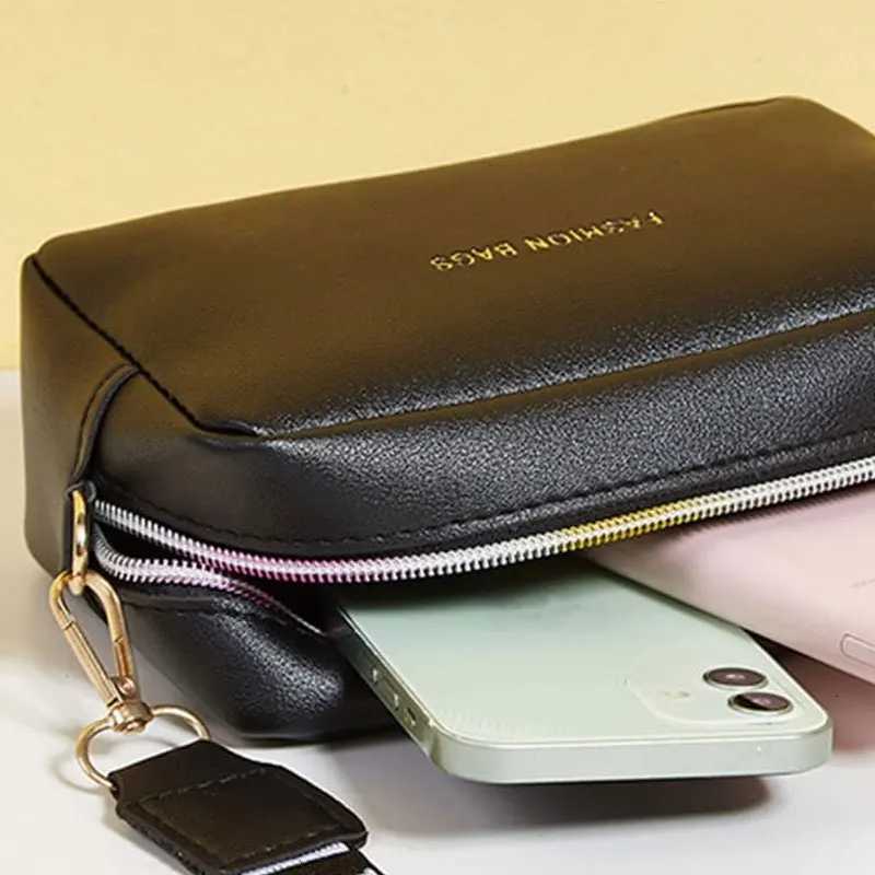 Simple Style Small Shoulder Bags for Women Solid Color Pu Leather Wide Strap Crossbody Bag Phone Purse Messenger HandbagT251206