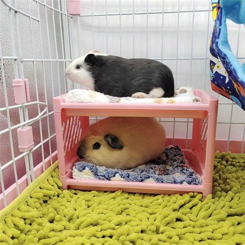 Pet Bunk Bed Easy To Install Hideout Corner For Hedgehog Guinea Pig Hamster-Toy M251206