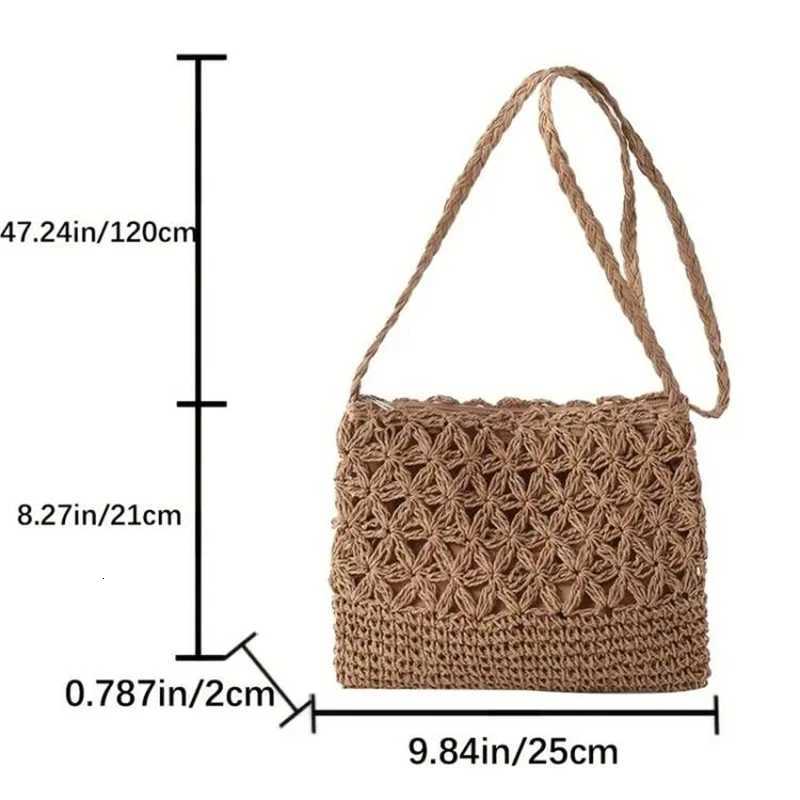 Small Fresh Crossbody Bag Womens Bag Straw Woven Shoulder Bag Niche And Versatile Woven Bag Simple And Fashionable HandbagT251206