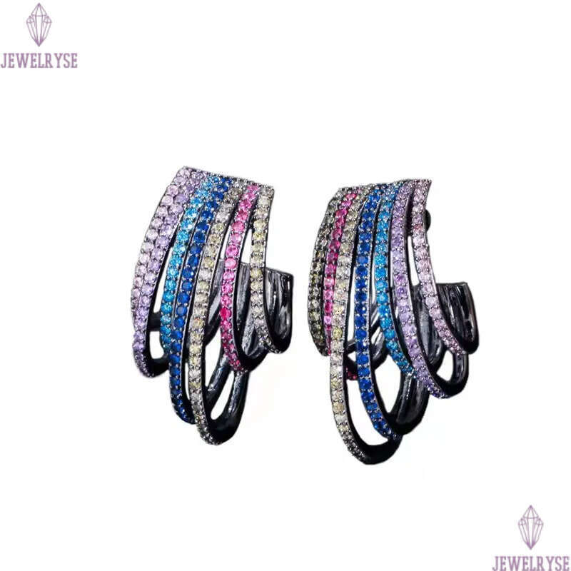 Colorful AAA Cubic Zirconia Hoop earring designer for woman Party Copper Jewelry Silver 18k Gold Plated Full CZ Earrings Valentines Day Womens Teen Gi