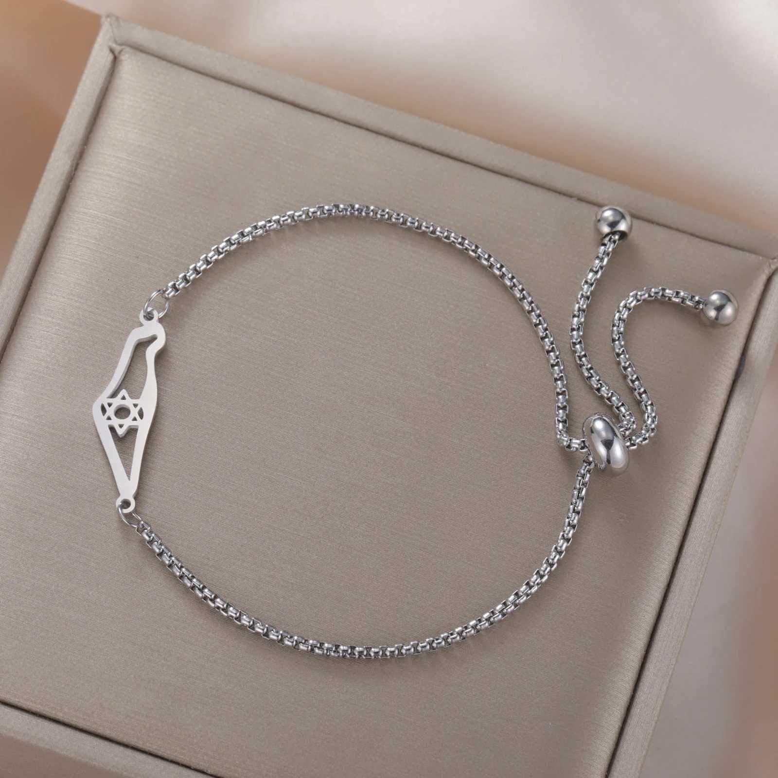 Skyrim Star of David Map Charm Bracelet Women Men Stainless Steel Adjustable Box Chain Bracelets Je Jewelry Gift Wholesale W251206