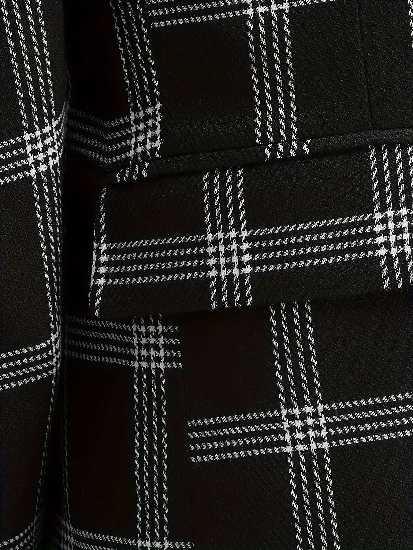 Mens Plaid Suit Two-Piece Set Four-Season Anti-Wrinkle No-Iron Business Casual Formal Wear Slim Two-Button Suit Trousers Suit M260313