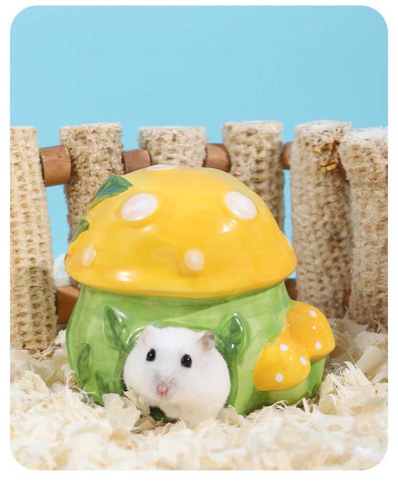 Pottery Hamster House Pet Bed Hideout Hut Hamster Gerbil Hamster House Guinea Pig Nest Sleeping Bed Ceramic House M251206