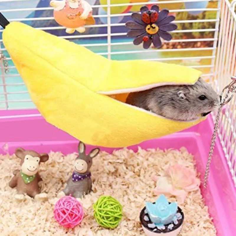 Hamster Hang House Hammock Banana Design Small Animal Cotton Cage Sleeping Nest for Small Pet Bed Small Hamster Toy Cage Swing M251206