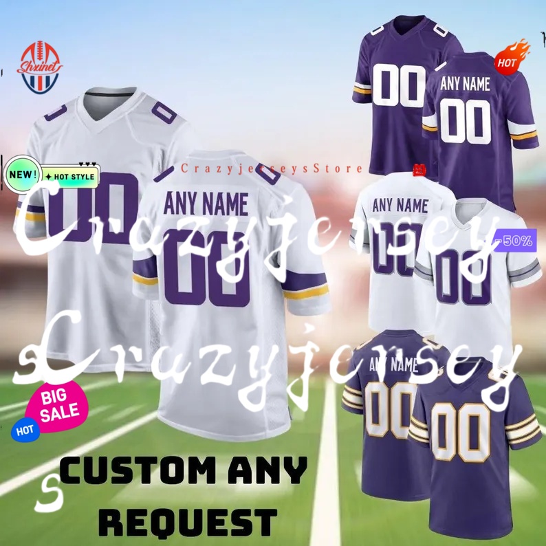 buyers picks Personalized 2025 Olive Salute Football Jersey Jefferson McCarthy Moss Addison Hockenson Smith Mendf Women Youth Embroidered Polyester