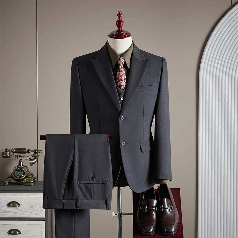 wool suit set for men fashionable and stylish business casual THree-piece suit suit grooms wedding dress M260313