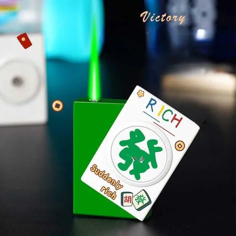New Spade A Turntable Decpression Lighter Windproof Refillable Butane Lighter Fun Cigarette Lighter Fast Sing H251206