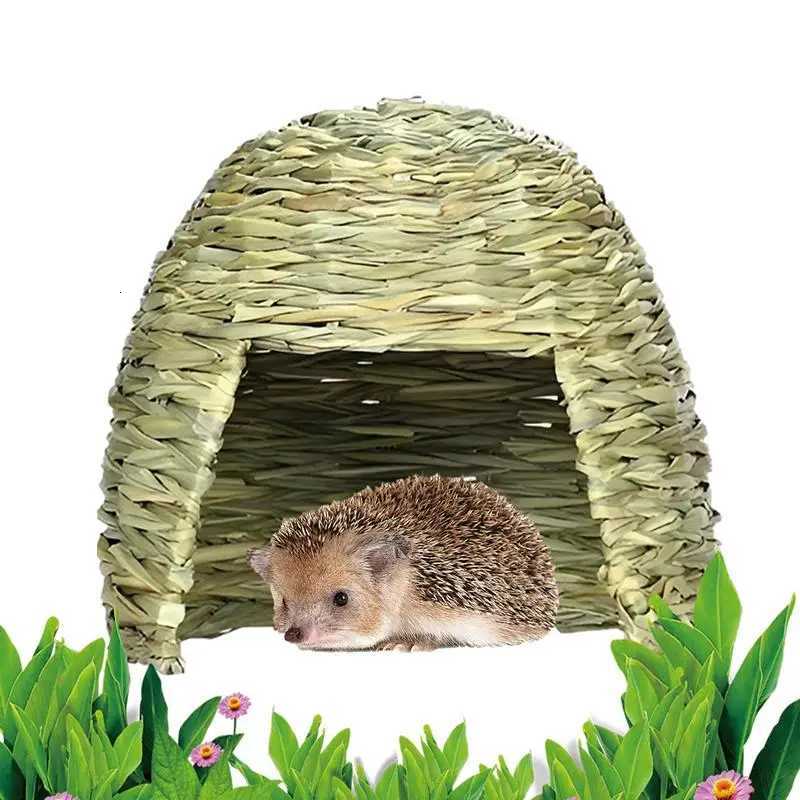 Grass House For Rabbits Folding Beds Guinea Pig Hideouts Small Animal Play Hideaway Bed Habitat Decor Hay Bed Playhouse For M251206