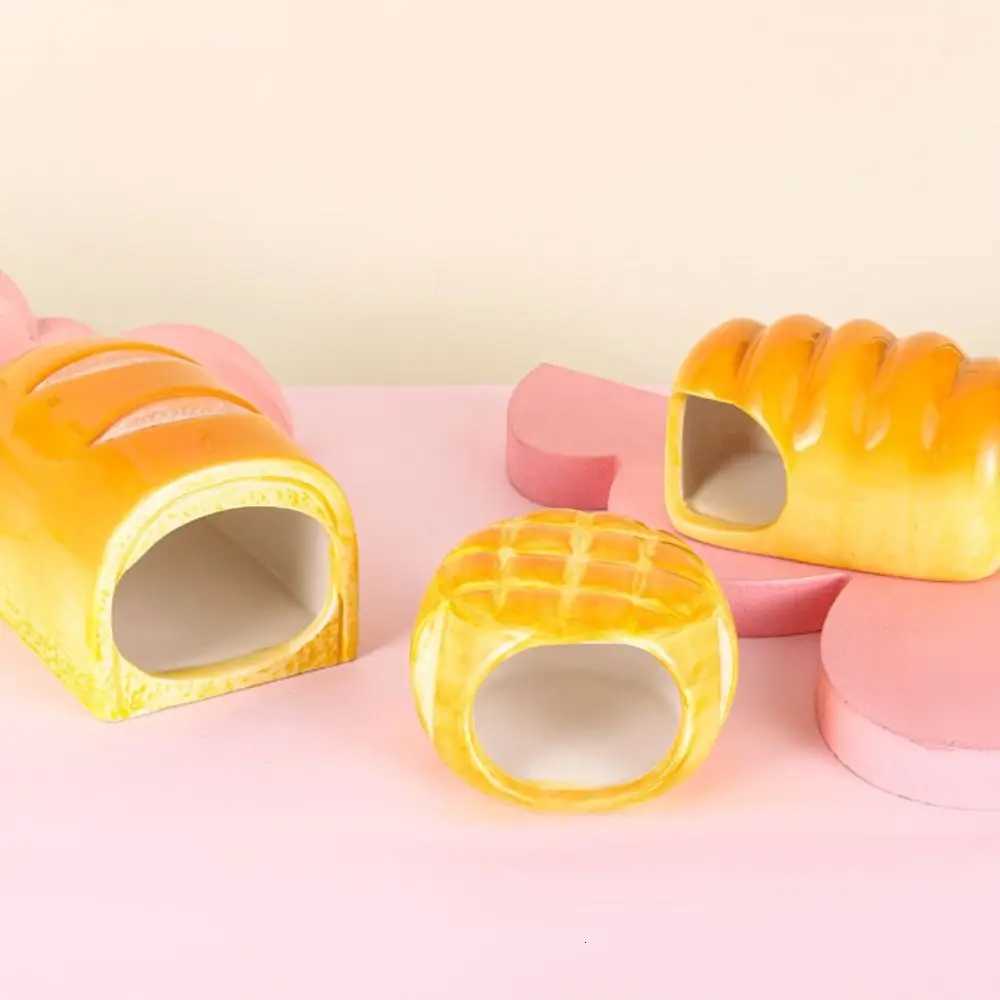 Hamster Landscaping Supplies Ceramic Hamster Nest Cooling Cute Pet Small House Bread Shaped Creative Hamster Bed Golden Bear M251206