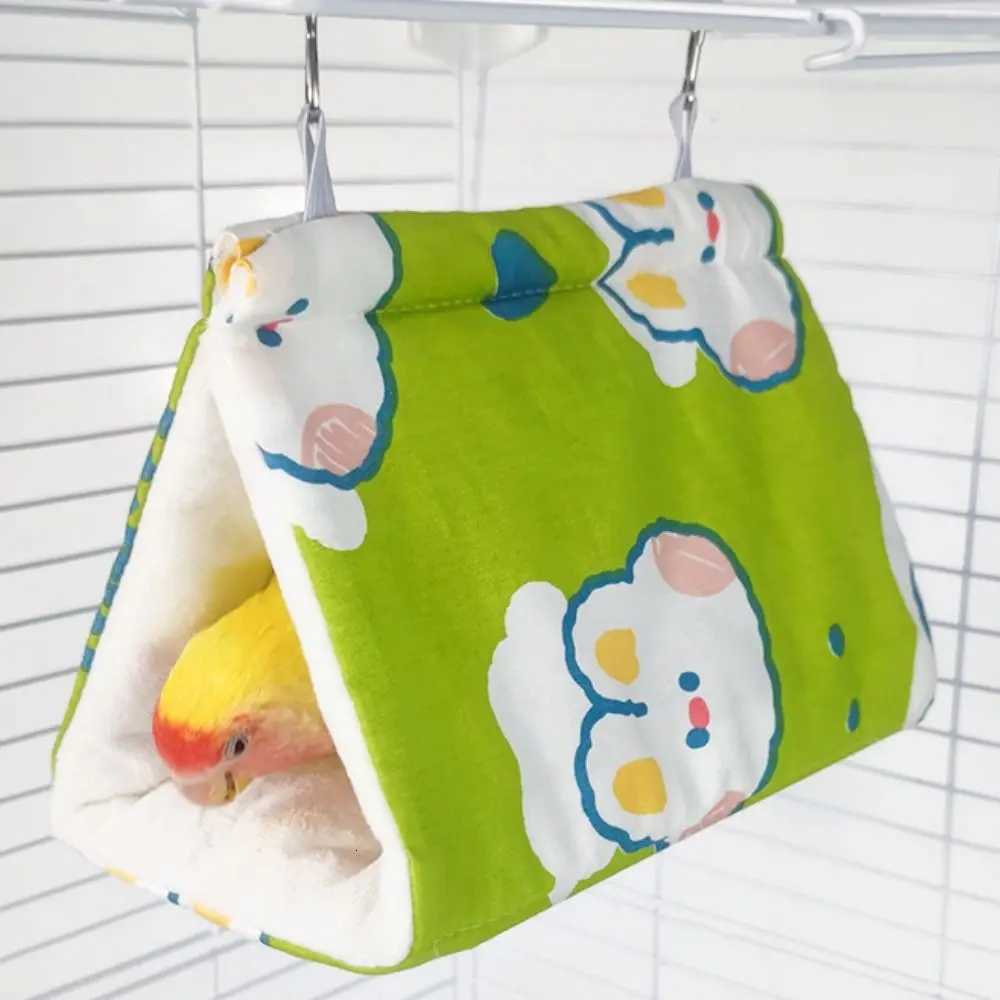 Easy to Use Soft Parrot Warm Hammock Cartoon Thickened Pet Sleeping Bed Cute Triangular Cotton Nest Pet Supplies M251206